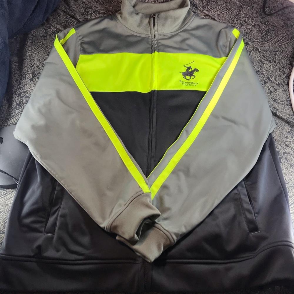 Beverly Hills polo club jacket grey/neon green